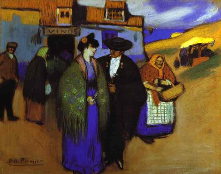 Pablo Picasso - A Spanish Couple in front of an Inn
