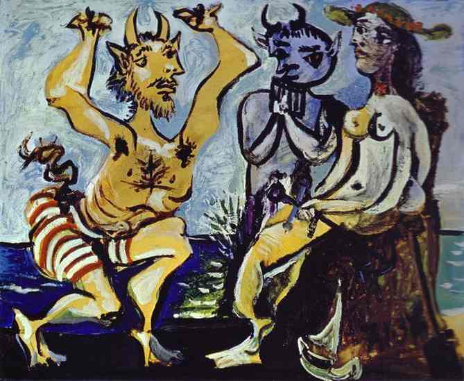 Pablo Picasso - A Young Faun Playing a Serenade to a Young Girl