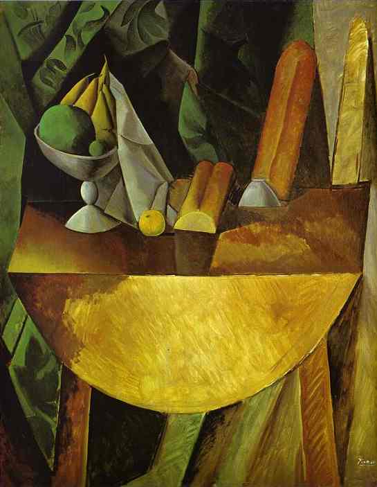Pablo Picasso - Bread and Fruit Dish on a Table