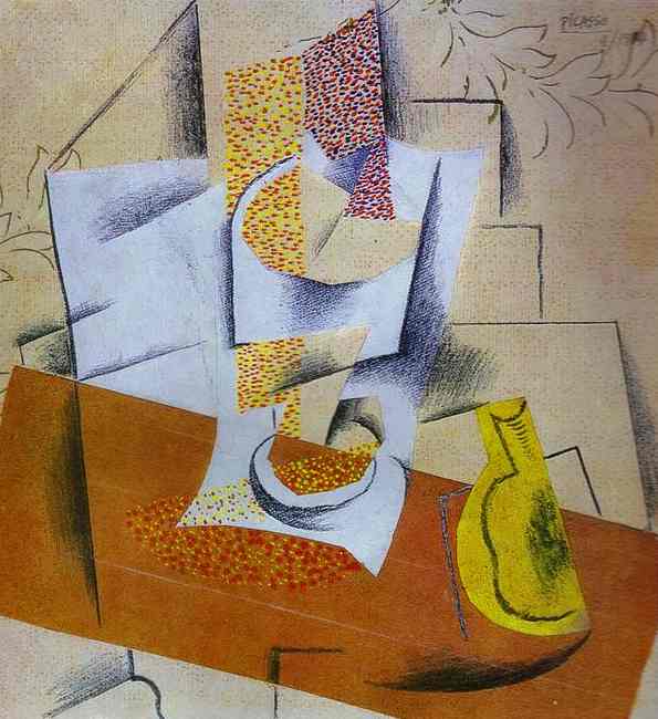 Pablo Picasso - Composition. Bowl of Fruit and Sliced Pear