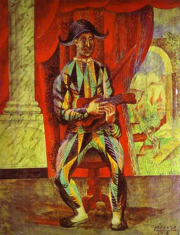 Pablo Picasso - Harlequin with a Guitar