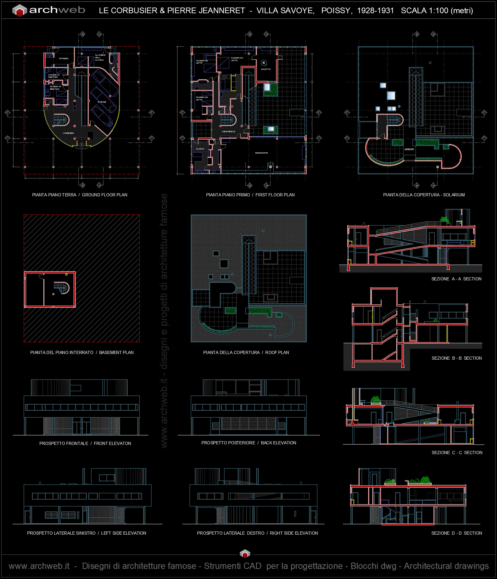 Plan Villa Savoye Autocad Plan Villa Savoye Autocad