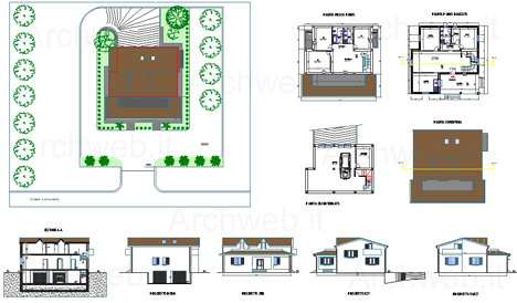 Progetti case unifamiliari dwg