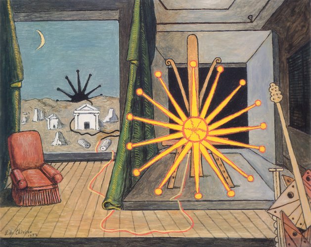De Chirico - sole su cavalletto 1972