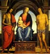 Pietro Perugino - Madonna and Child Enthroned with St. John the Baptist and St. Sebastian