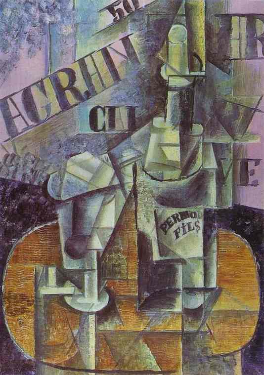 Pablo Picasso - Bottle of Pernod (Table in a Café)