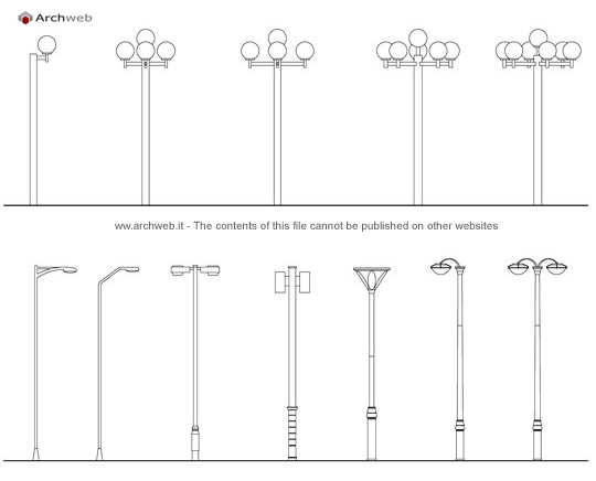 Lampioni 2d Lampioni Stradali Dwg