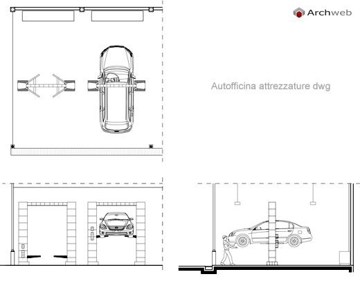 Officina Meccanica Auto Riparazioni Disegni Dwg