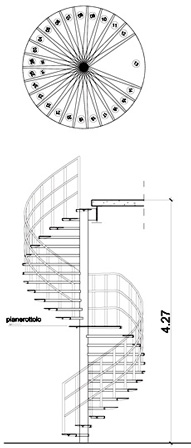 Scale circolari 2d Disegno scala a chiocciola
