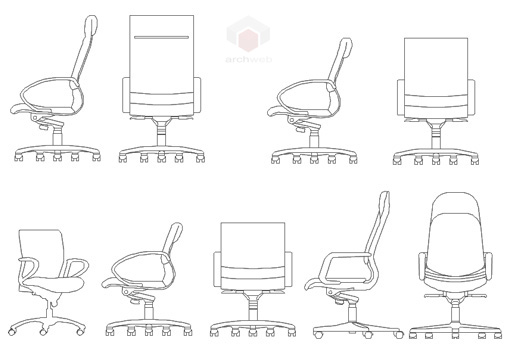 53 Office Chair Cad Block 2d Download