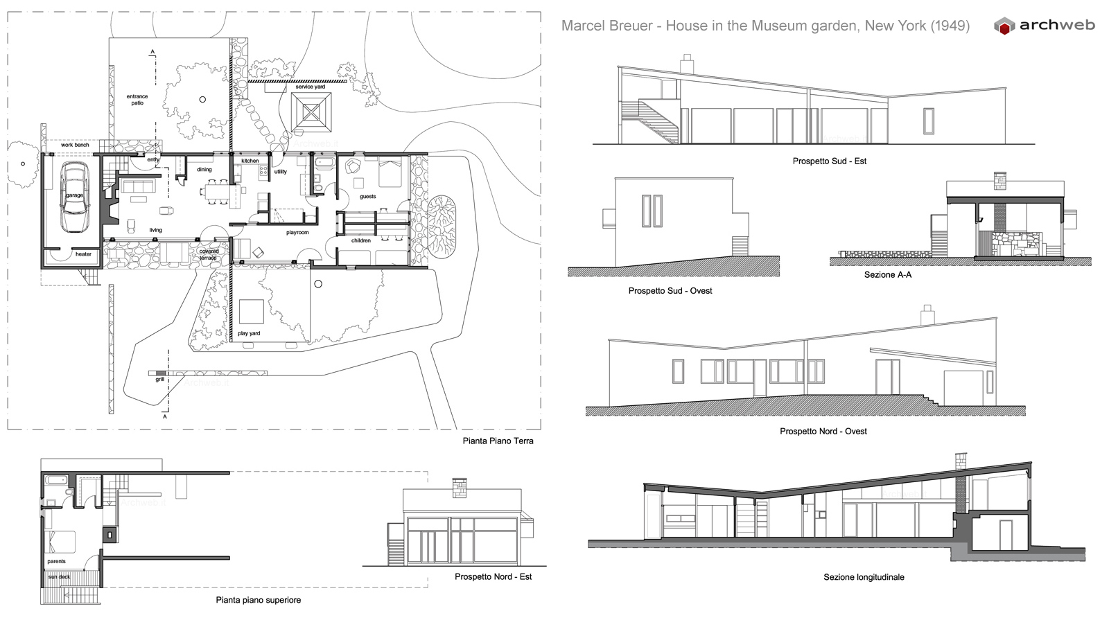 House In MoMA Garden Breuer Drawings Plan
