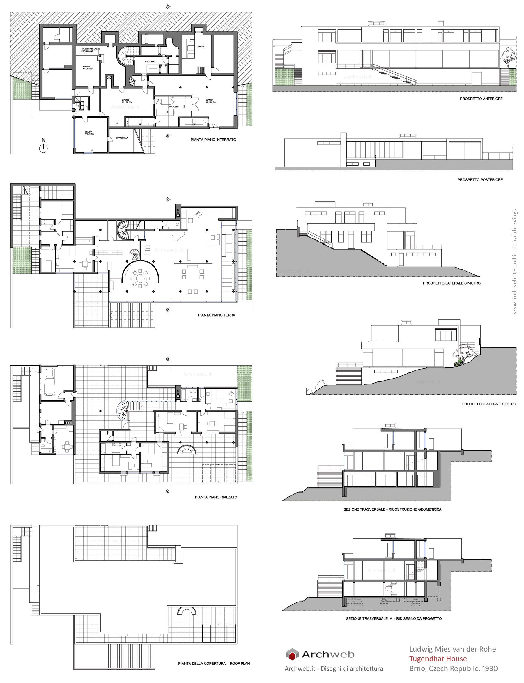 Villa Tugendhat Plan Dwg Hotel And Apartments