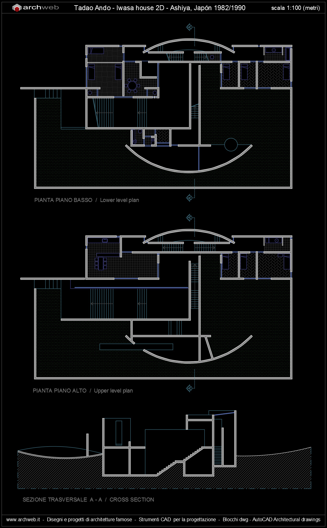 Tadao Ando Iwasa house  autocad 