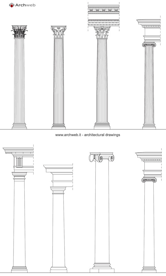 Colonne Classiche Dwg