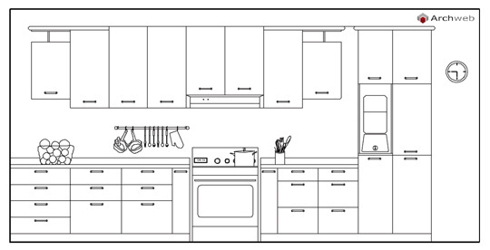 Cucine Prospetti E Sezioni Kitchen Elevation