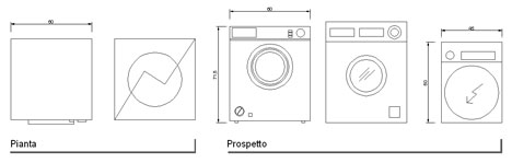 Lavatrici 2d lavabiancheria dwg Dimensioni lavatrici salvaspazio