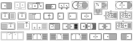 Cucine 2d disegni di cucine in dwg (1) Lavandino cucina ristorante