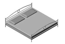 letti 3D - letto matrimoniale dwg