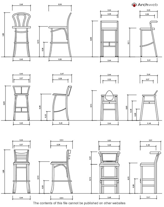 Sgabelli Dwg stools cad blocks Sgabelli Dwg stools cad blocks