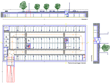 Arsivix Com Kapali Otopark Plan Ve Kesit 2dwg Archweb