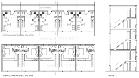 Tipologia a ballatoio dwg case a ballatoio case duplex Planimetrie di case