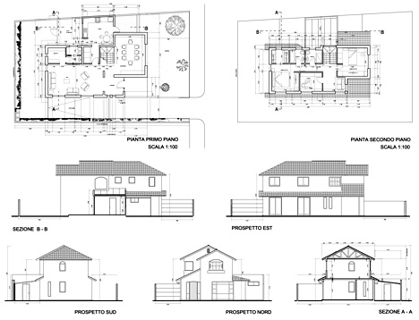 Case unifamiliari dwg Progetti villette unifamiliari