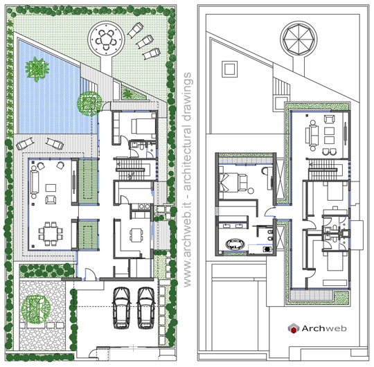 Villa unifamiliare dwg Progetti villette unifamiliari