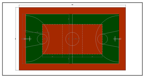 Basket 2d Misure campo basket